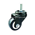 1.5/2 inch Black PVC Swivel Casters Thread Stem